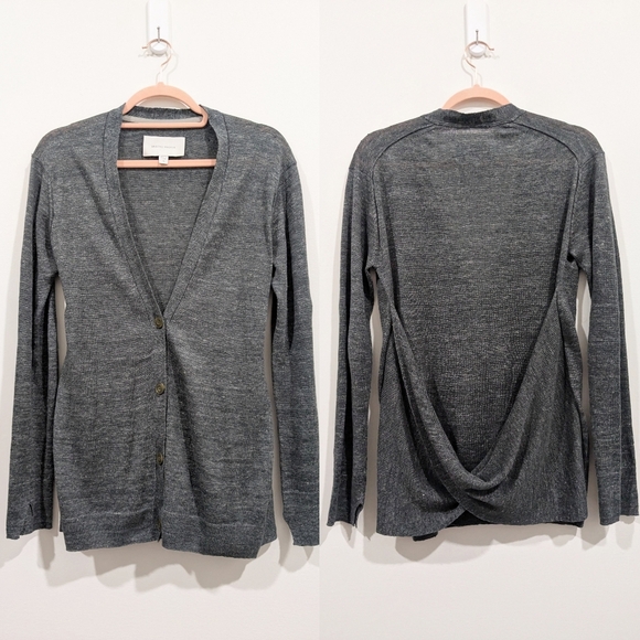Brochu Walker Linen Draped Back Cardigan - Picture 1 of 9